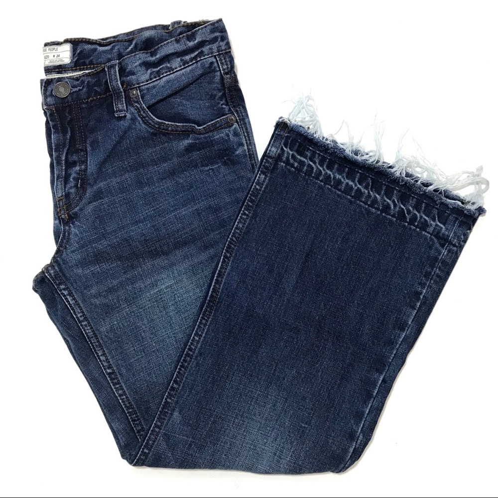 Free People Wide Leg Cropped Jeans Size 26
